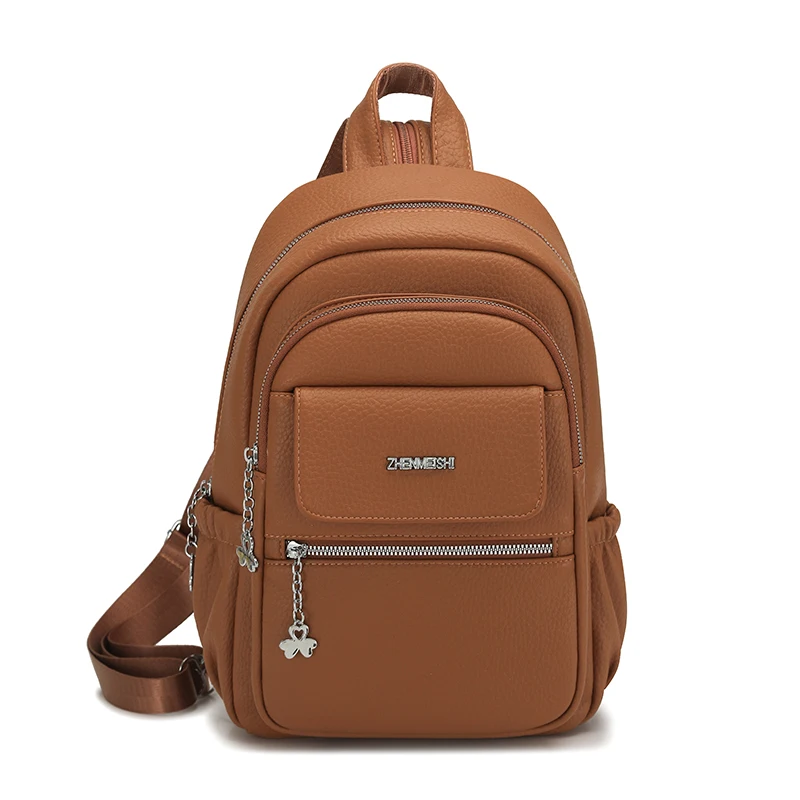 

Fashionable Leather Diaper Bag, Vintage Original Design, Luxury Brand Commuter Messenger Purse For Ladies