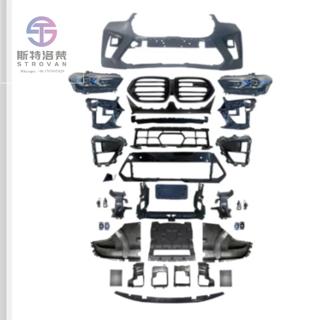 

2020-2022y X6 G06 to 2023y F96 X6M Body Kits New Front Bar Assembly and Headlights for G06 UPGRADE to F96 X6M X6M LCI