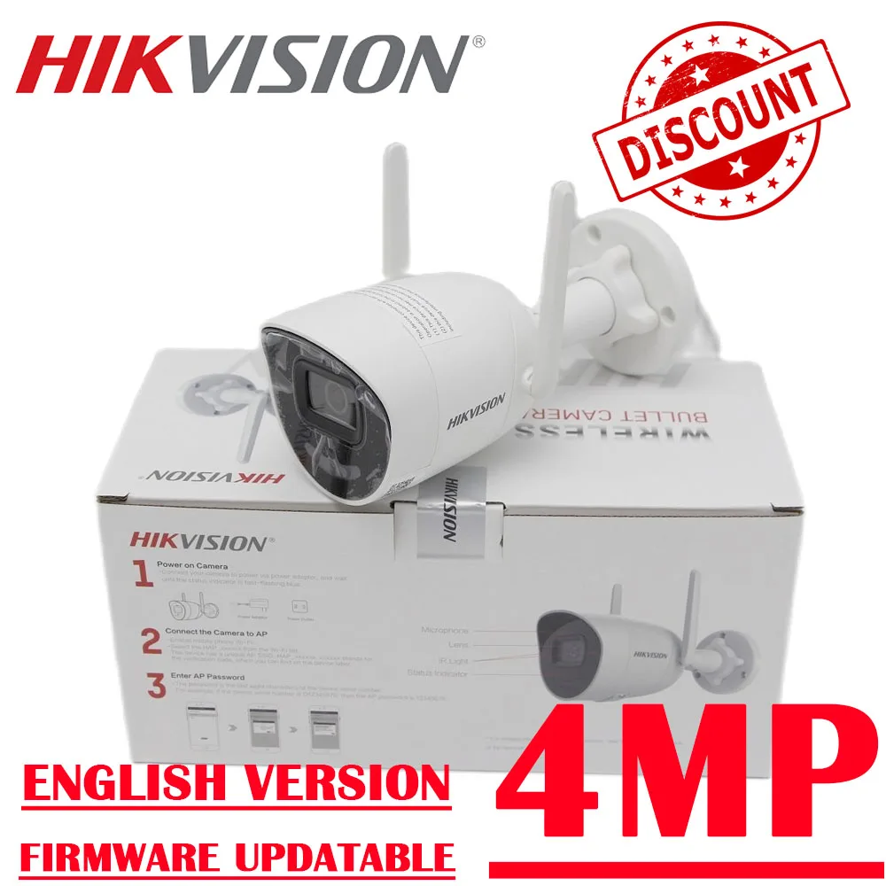 Hikvision DS-2CV2041G2-IDW Replace DS-2CD2041G1-IDW1 4MP Wifi Wireless Built-in Mic and Speaker Bullet Camera