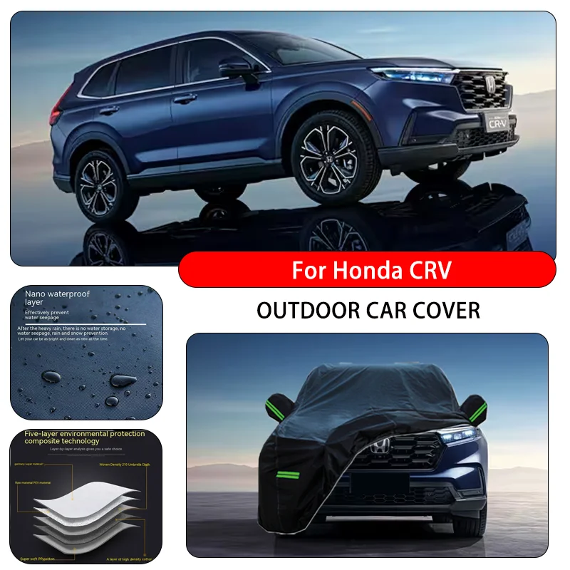 For Honda CRV Fit Car Cover Waterproof Dustproof Sunshade (UV) Snowproof Silve Full Cover with All-Day Protection