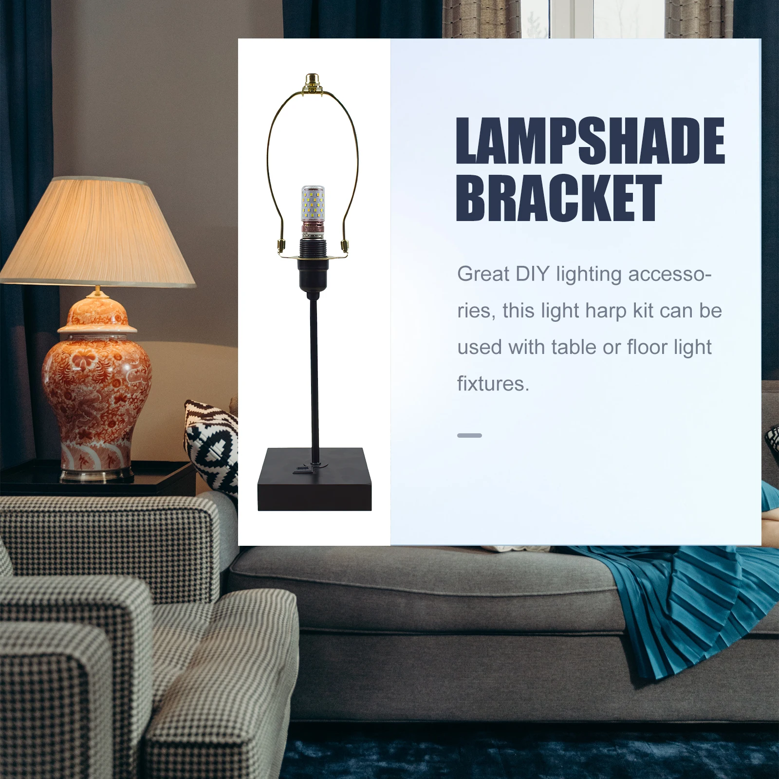 

Lamp Shade Holder Harp Durable Iron Table Floor Light Replacement Repair Kit For Lampshade Frame Adapter Parts