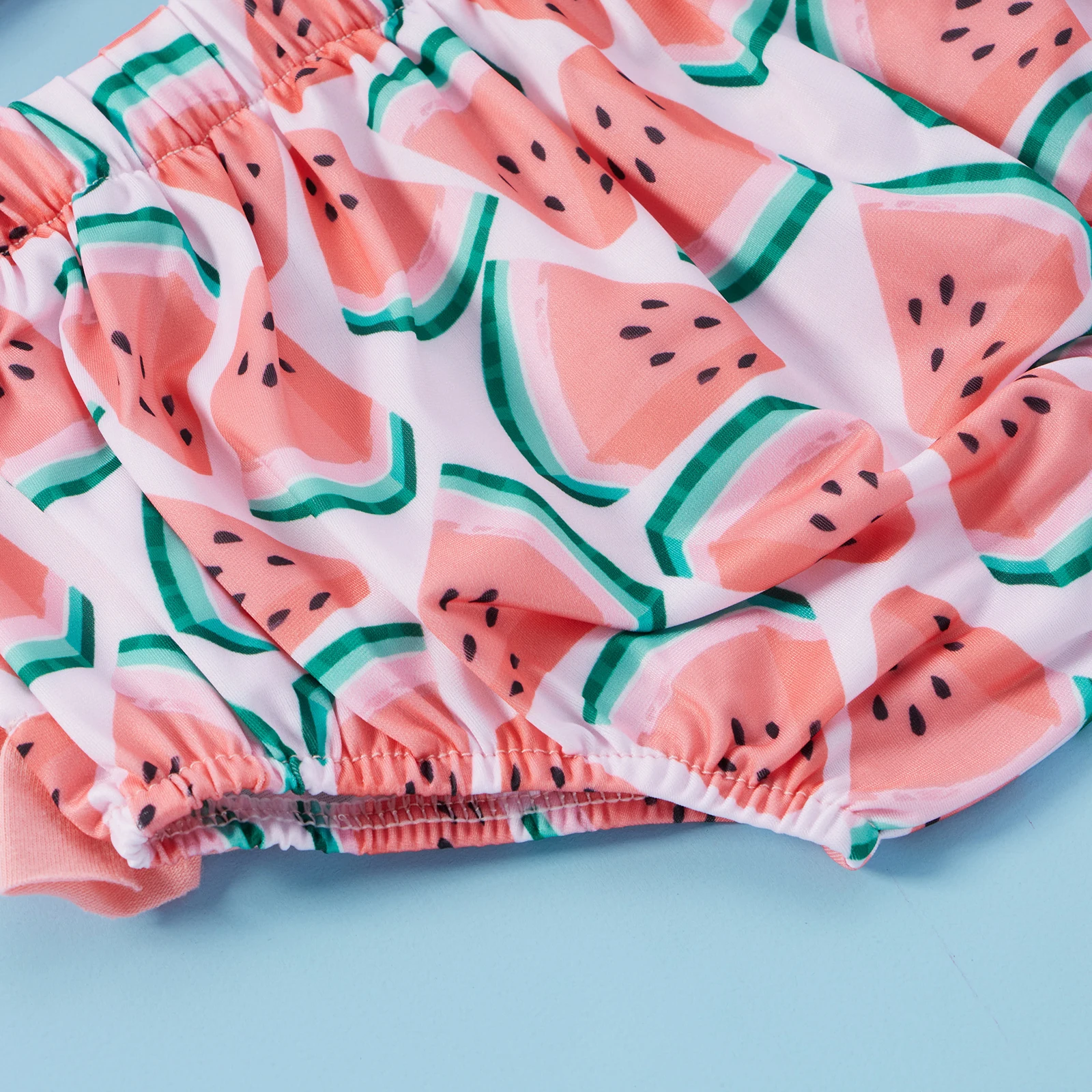 Tregren Infant Girl Swimsuits Watermelon Print Swimwear with Swim Caps 3pcs Bikinis Set Summer Toddler Bathing Suits Beachwear