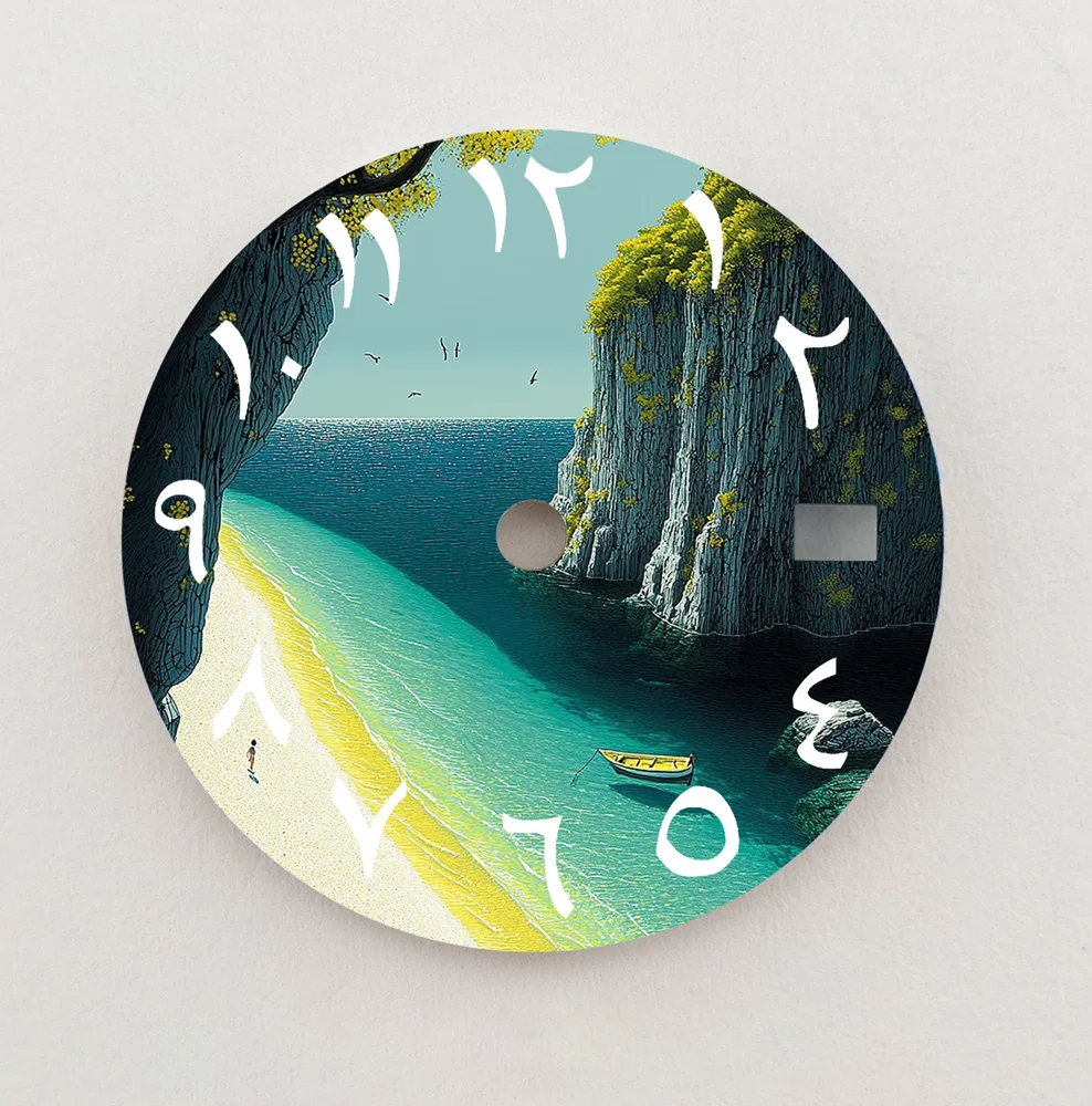 NH35 Quadrante Paesaggio Naturale Quadrante 28.5mm Numeri Arabi Quadrante NH36 Quadrante Fit NH35/6 Movimento Orologio Parti di Ricambio LOGO Personalizzato