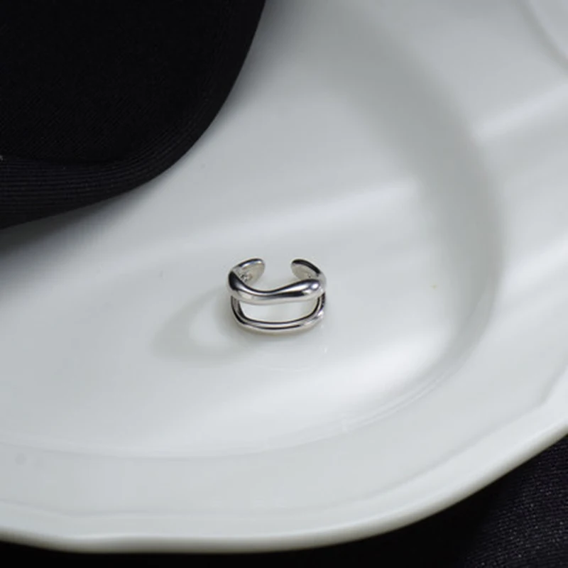 1 Stück Ohrmanschetten-Ohrringe, nicht durchdringend, doppelschichtig, Manschetten-Ohrclip-Ohrring für Frauen, gefälschter Knorpel, einfacher Y2K-Schmuck, 2022 neu
