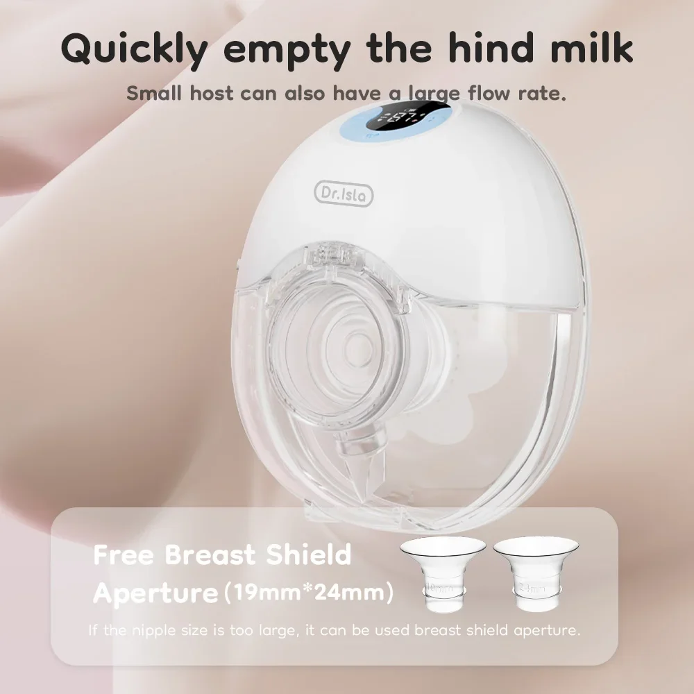 Wearable Electric Breast Pump 4 Modes 36 Suction Levels Hands-Free Milk Collector with 19/24mm Flange for Comfortable Feeding