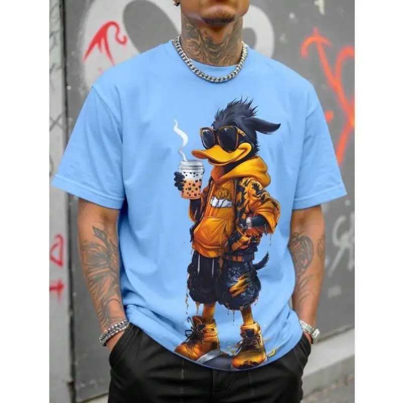 Ropa de calle informal para hombre, camiseta ort Sve con estampado de dibujos animados K22377, ropa deportiva cómoda y holgada de otoño Sle TEMU