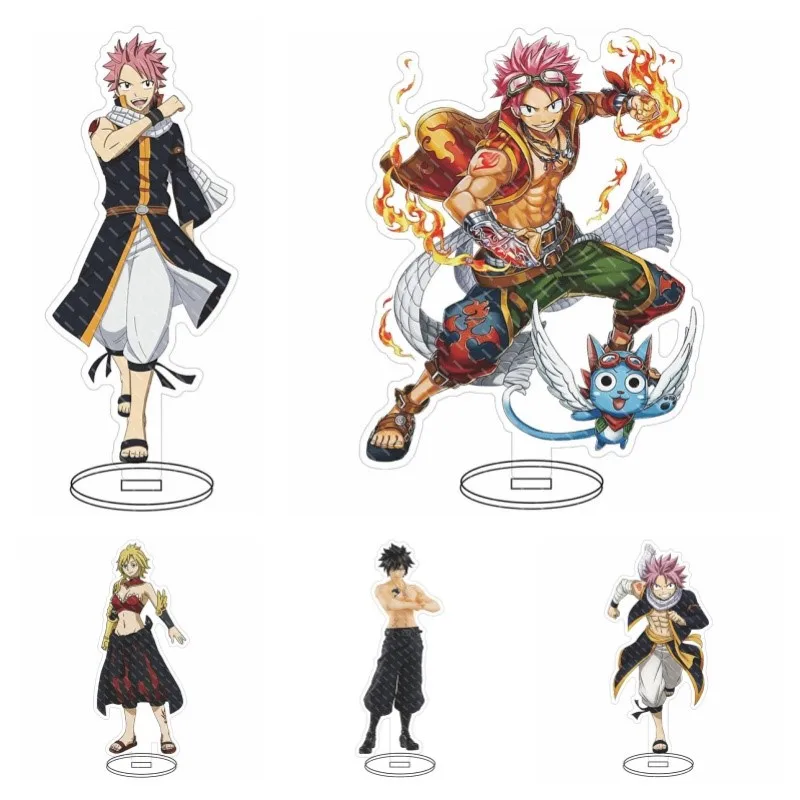Anime Fairy Tail 15cm soporte acrílico modelo figura escritorio decoración placa Cosplay soporte de placa Topper cumpleaños Fans regalo de Navidad