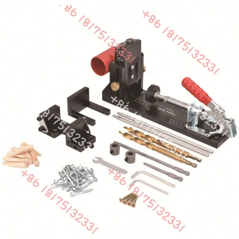 

ANDUUK W-148 Pocket Hole Jig Aluminum Adjustable Woodworking Hole Puncher Locator With 9.5mm Drill Bit Guide for Hole Puncher