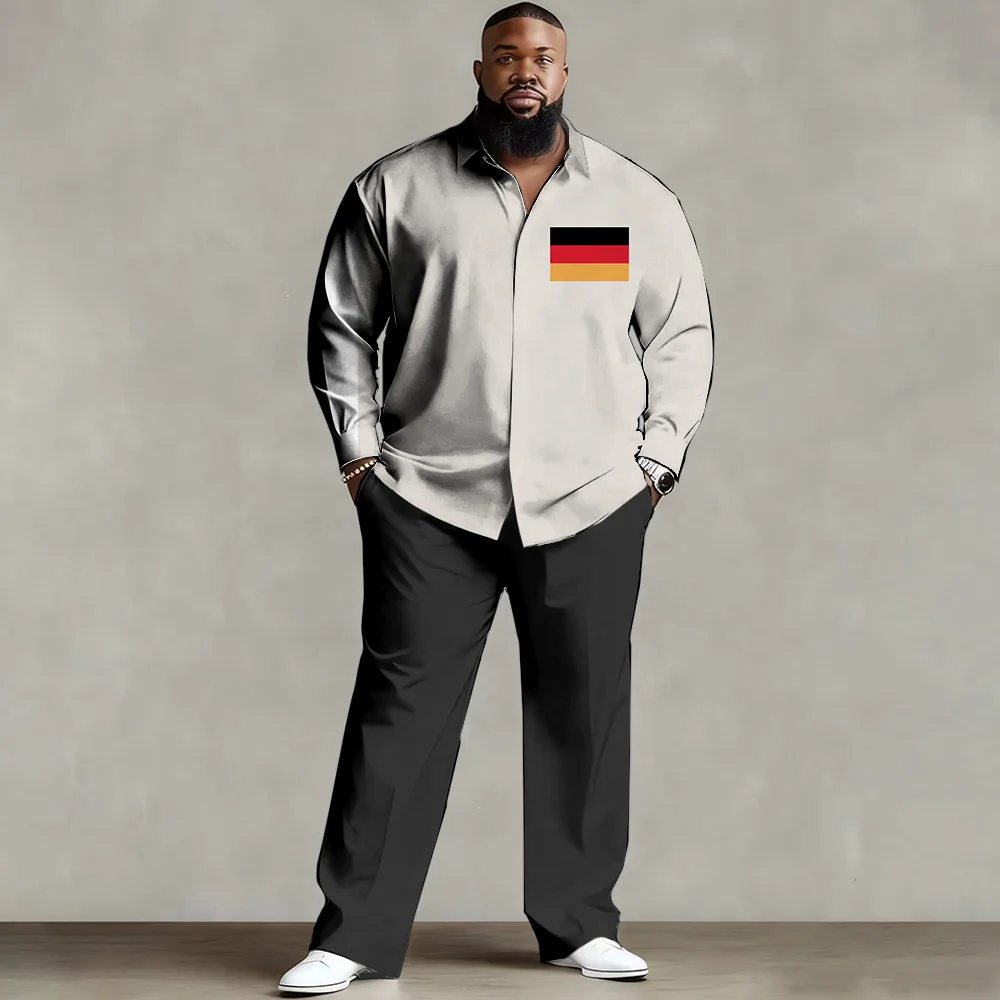 

S-9xl plus size Men's Shirt Set: Plaid-Modern Style - Soft Cotton Blend, Sleek Asymmetric Check Prints, Wrinkle-Resistant,