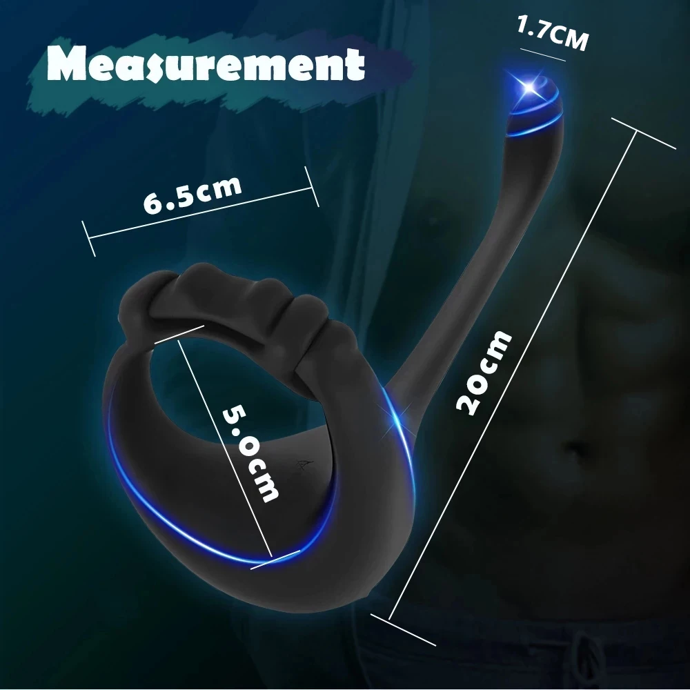 Anal Toy Prostate Massager Male Vibrator Cock Penis Ring Butt Plug Remote Control Testicle Stimulator Cocking Toy for Men