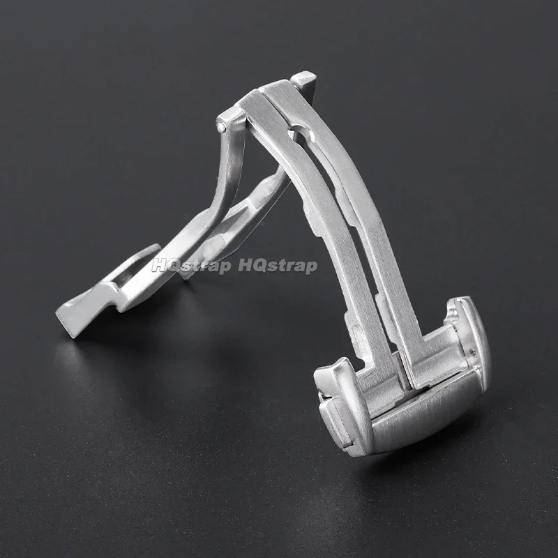 Hebilla de acero inoxidable sólido de 20mm para Omega, cierre plegable de doble presión, botón de despliegue plateado, accesorios de correa de reloj de Metal
