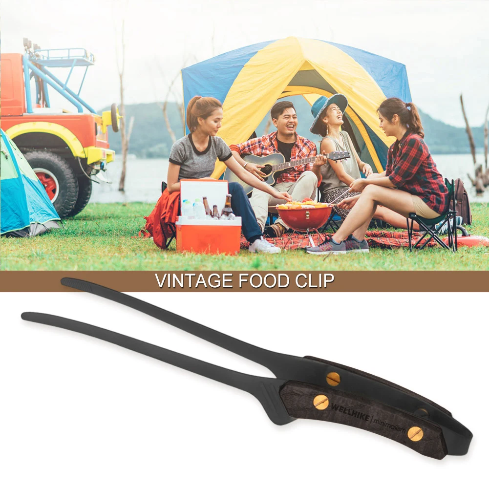 

Camping Tongs Vintage BBQ Grill Barbecue Tong Stainless Steel Anti Scalding Lightweight Travel Tourist Cookware