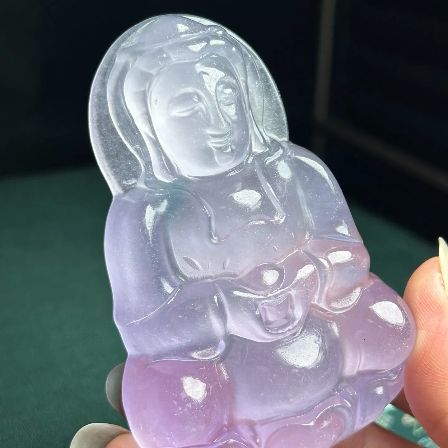 Real Natural Ice purple Jade Jadeite Big Guanyin amulet Pendant&Necklaces