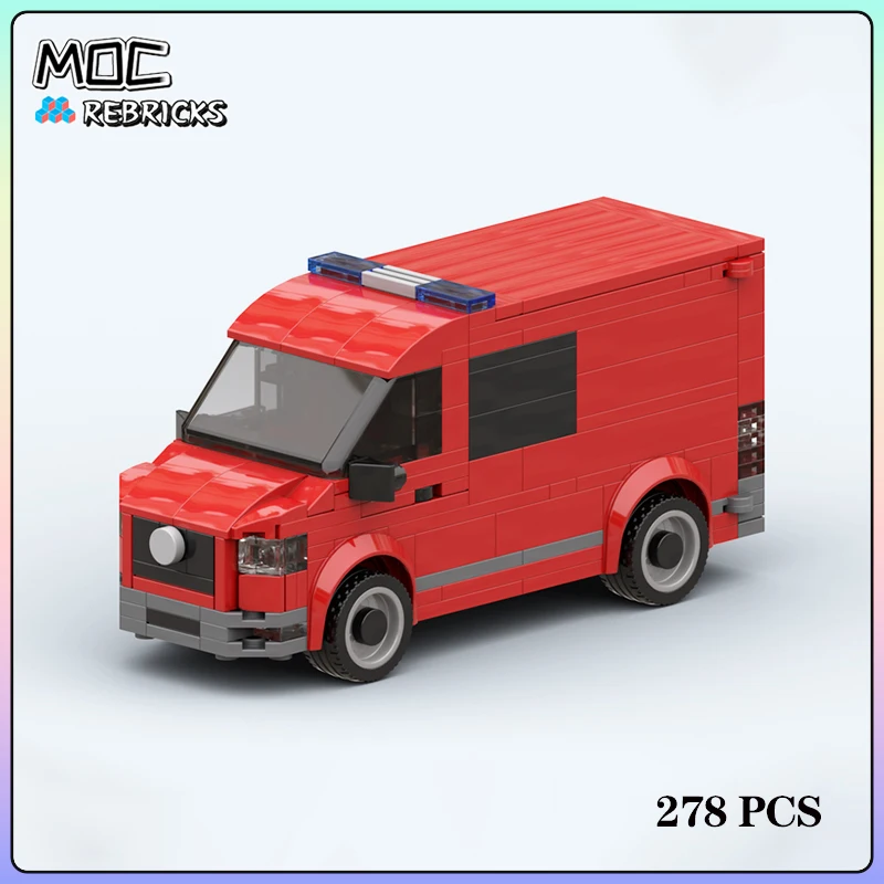 Stadt Serie MOC Feuer Erste Responder Rehab Fahrzeug Baustein Modell Kit DIY Puzzle Montage Display Spielzeug Kind Weihnachten Geschenk