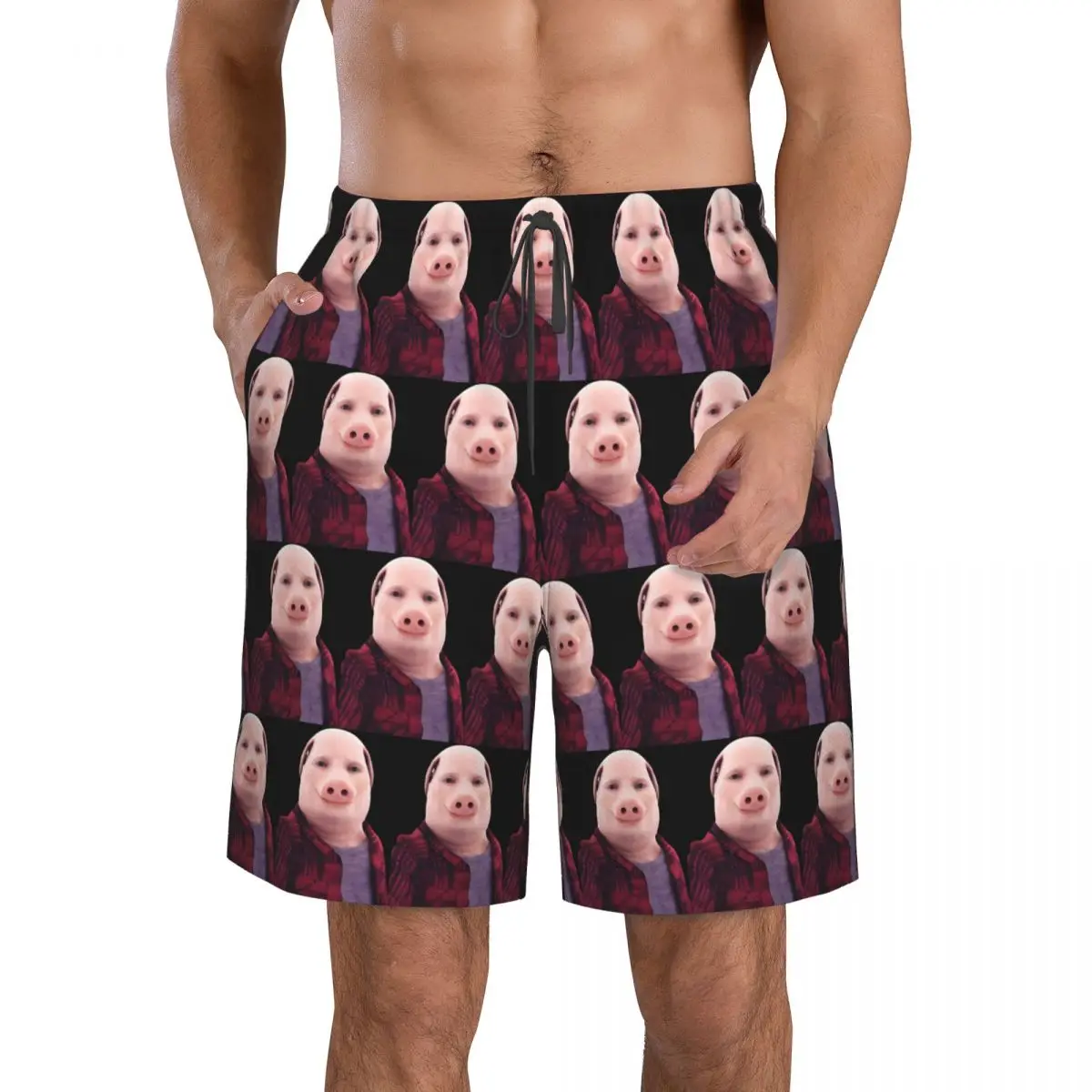 John Pork Is Calling Trunks Beach Board Shorts Casual Quick Dry Swim Summer Men Pants