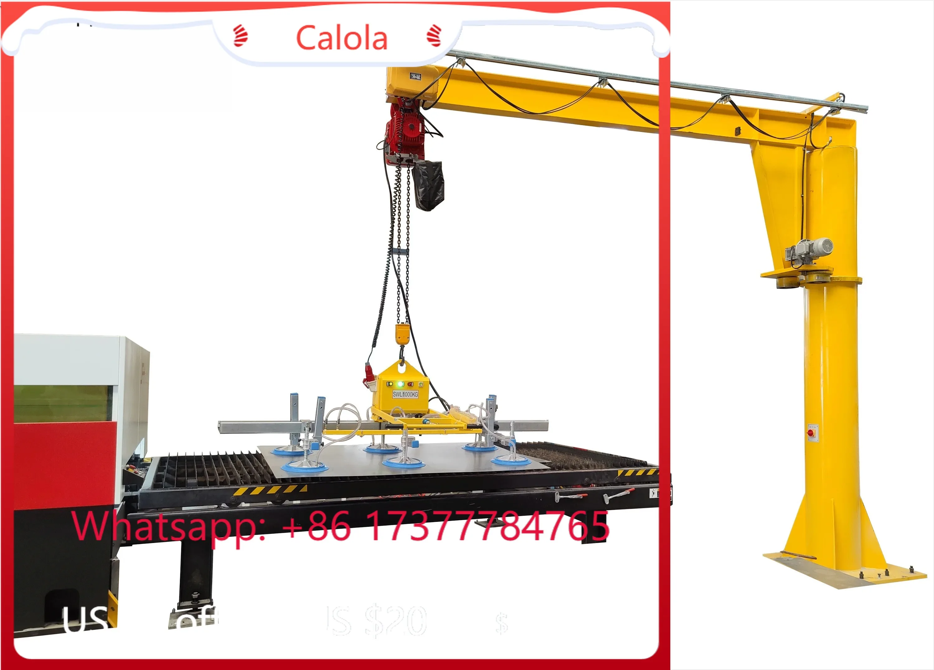 

Metal Sheet Vacuum Lifter 500-3000KG Suction Cup Robot Vacuum Lifting Device with Crane CE Certified