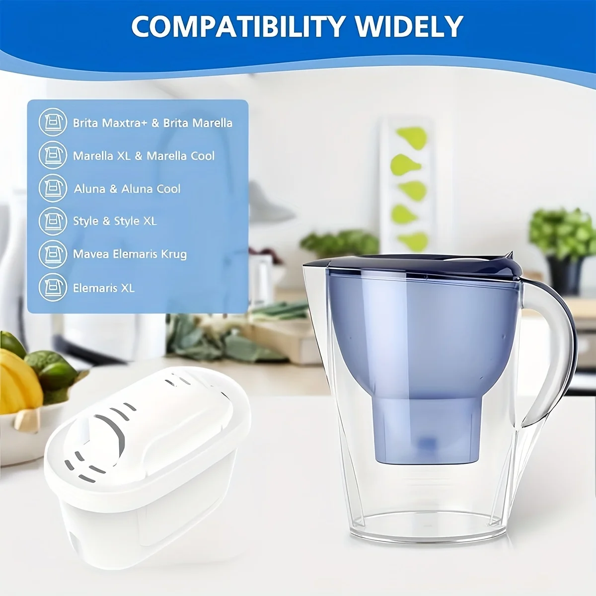 Sostituzione Cartucce Filtro Acqua 1/3/6 Per Filtro Acqua Brocca Brita Marella, Cartucce Filtranti Compatibili Con Brita Maxtra+