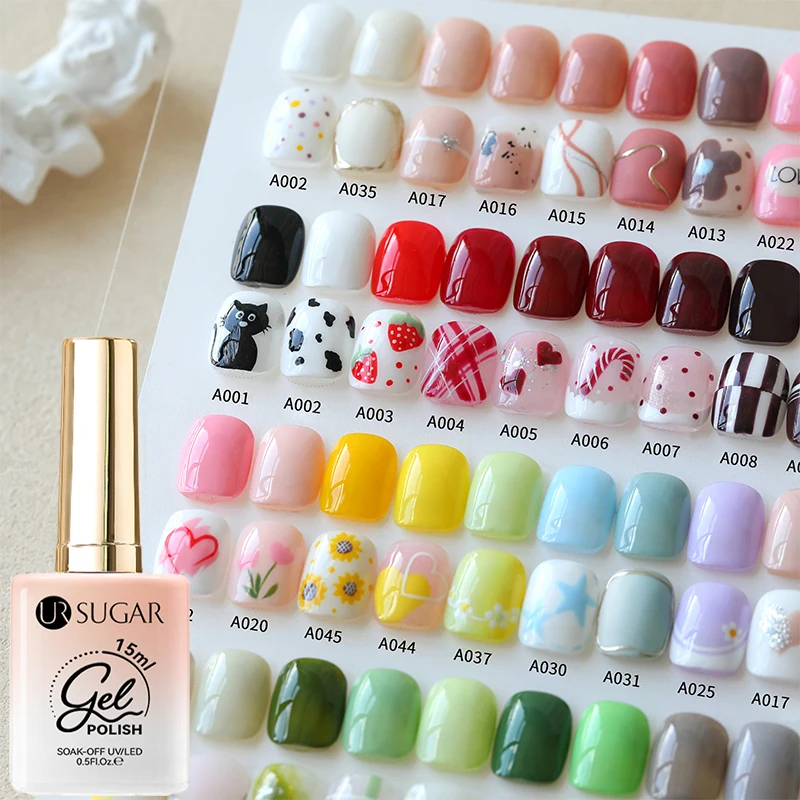 

UR SUGAR Цветной гель-лак для ногтей 15 мл Полуперманентный лак для дизайна ногтей Soak Off UV LED Base Top Coat Маникюрный гель для ногтей