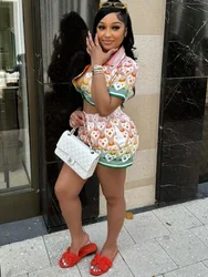 STYLISH LADY Letter Printed Sporty 2 Piece Set Women Short Sleeve Crop Top and Shorts Suits 2025 Summer Casual Street Outfits