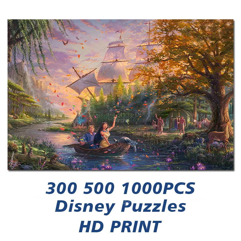 

Pocahontas Dream Riverside leaves Scenery Image Disney Puzzles 300 500 1000PCS Paper Jigsaw For Girls Teens Like Room Ornament