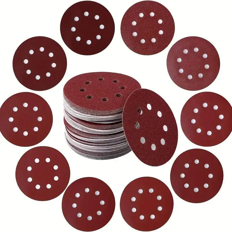 100PCS Sanding Discs 8 Hole Hook And Loop Adhesive Sandpaper 125mm 80~3000 Grits For Random Orbital Sander Abrasive Sheets Tool view 2