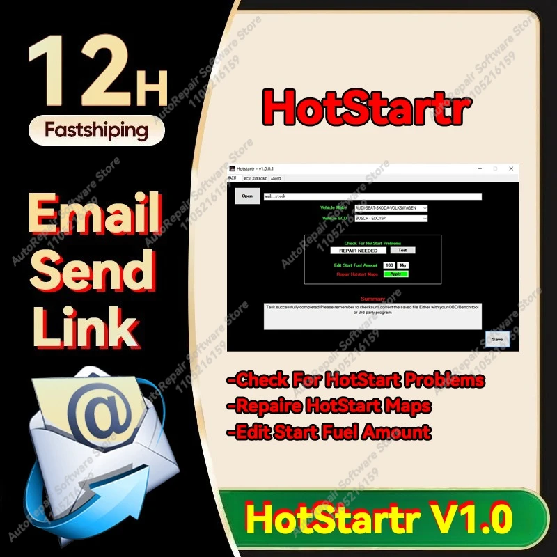 HotStartr Software Hot Startr Check For HotStart Problems Repaire HotStart Maps Edit Start Fuel Amount for VAG CAR EDC15P