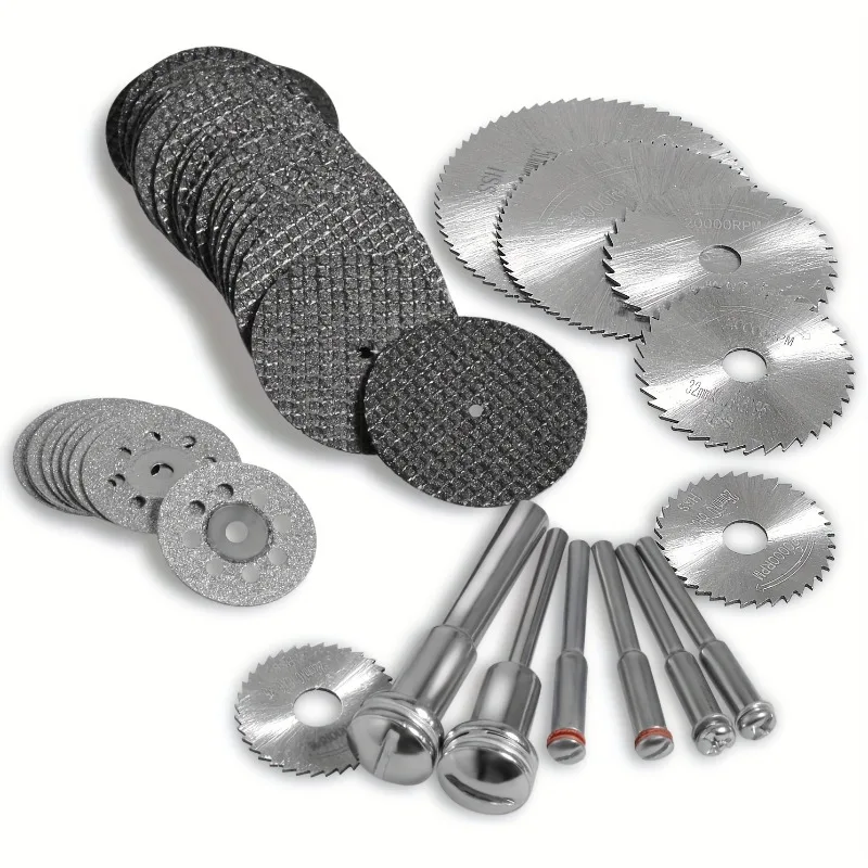 44Pcs/Set Wheels Compatible with Plastic 36pcs for Rotary Tool HSS Circular Saw Blades 6pcs Resin Cutting Discs 20pcs