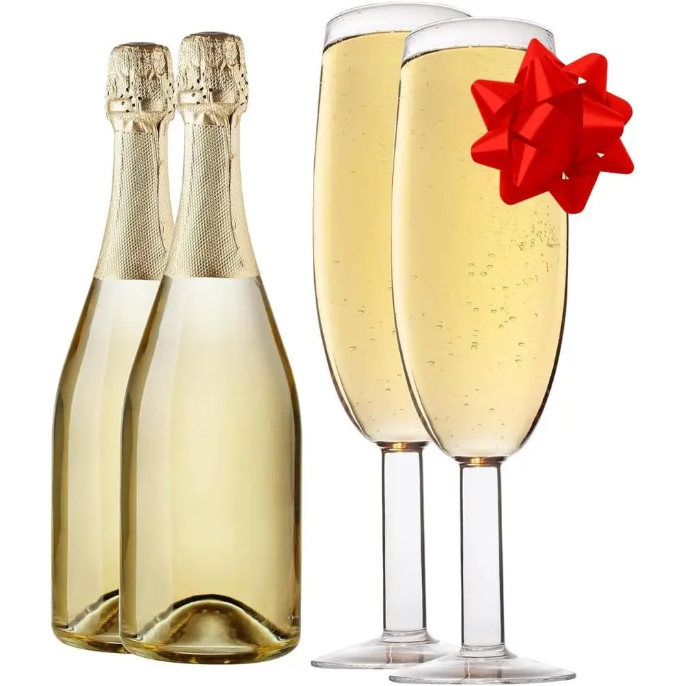 

Oversized XL Giant 25oz Champagne Flute (2 pk) - Holds Full Bottle - Hand-Blown Glassware for Parties & Gifts