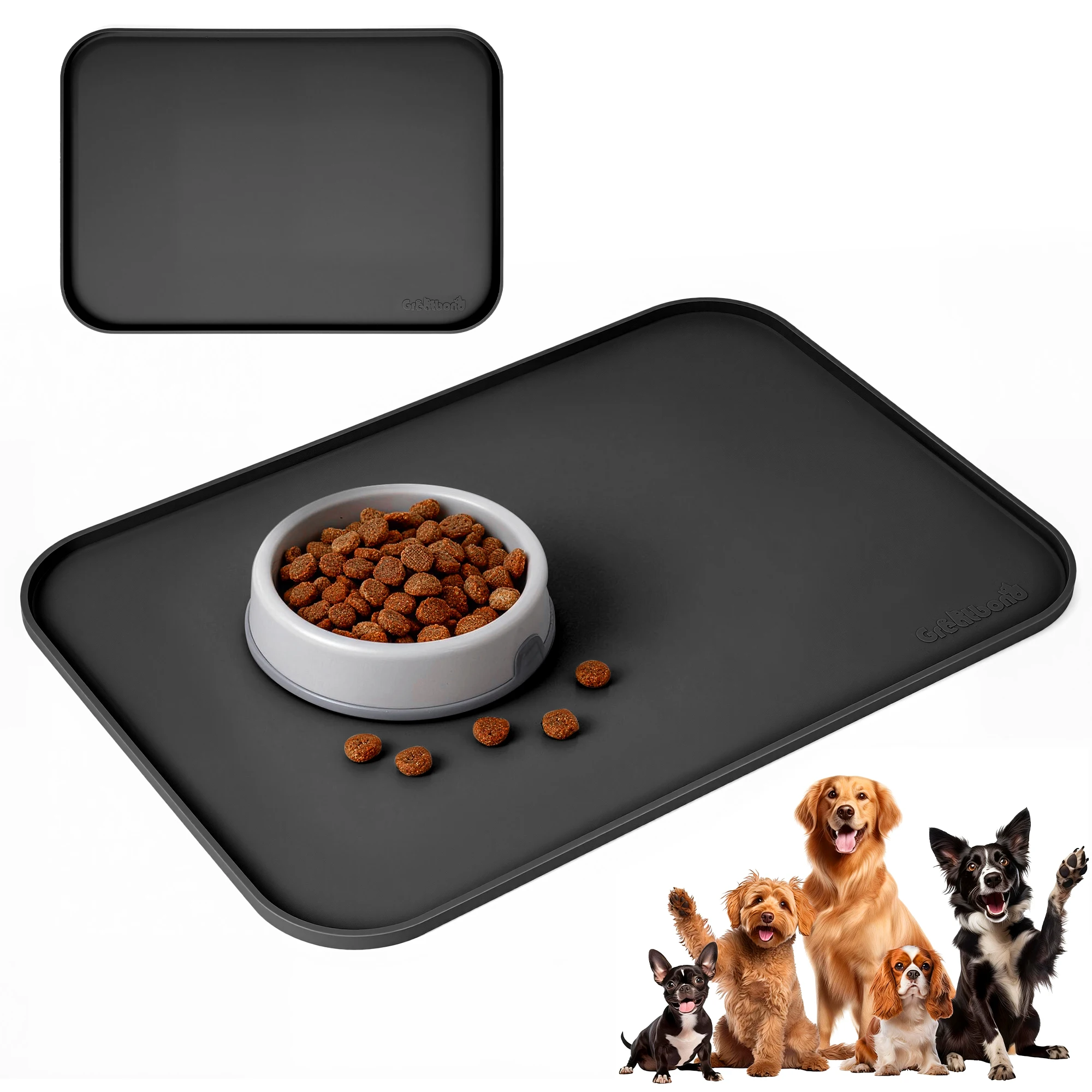 silicone-pet-feeding-mat-waterproof-non-slip-thick-raised-edge-easy-clean-foldable-dog-cat-bowl-placemat-black-gray-beige