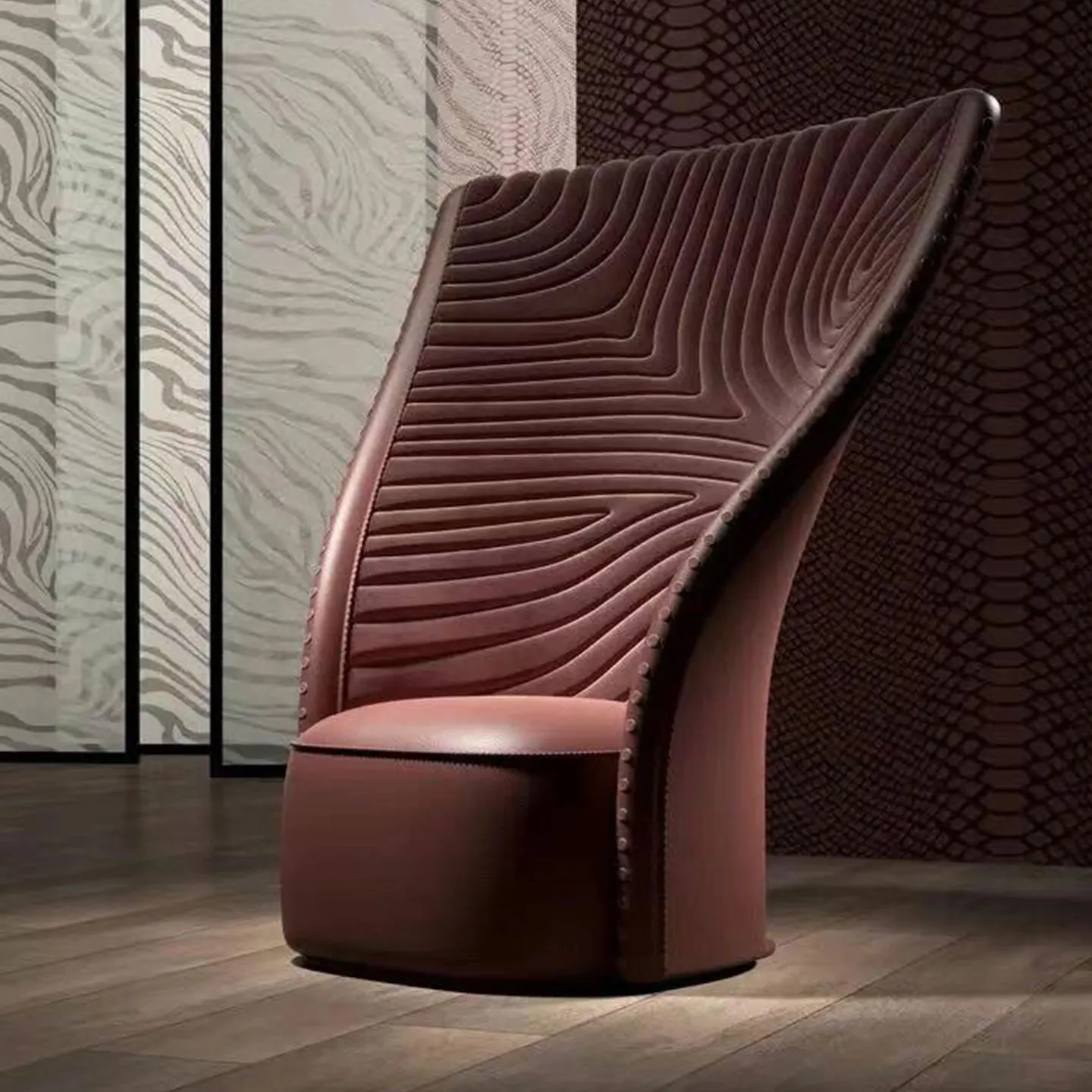Light luxury creative single leisure chair simple villa living room home lazy high back sofa chair