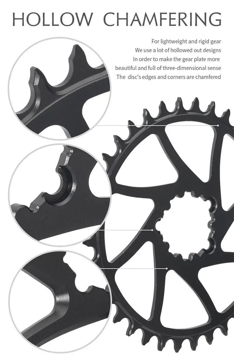 PASS QUEST 0mm Offset Chainring 28/30/32/34/36/38T Narrow Wide Chainring for SRAM GXP GX NX SX XX1 X0 X1 X01 X9 Eagle