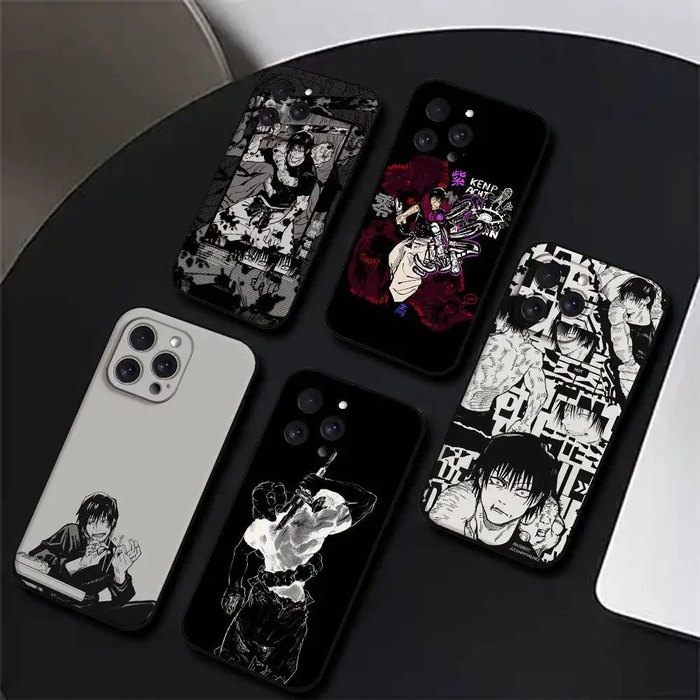 Jujutsu Kaisen Cool Handyhülle für iPhone 17, 16, 15, 14, 13, 12, 11 Plus, Pro, Max, XR, XS, X, 7, 8 Plus, Mini – Schwarz, Silikon, weich