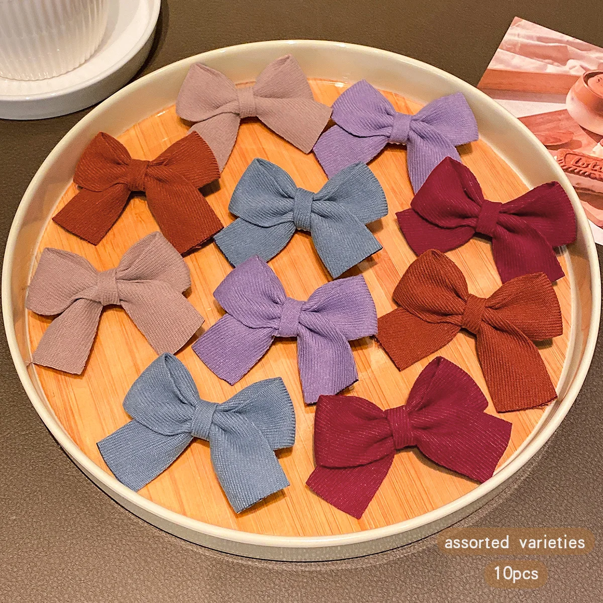 10 color random Korean version bow hair clips with sweet and stylish hair accessories suitable for daily use