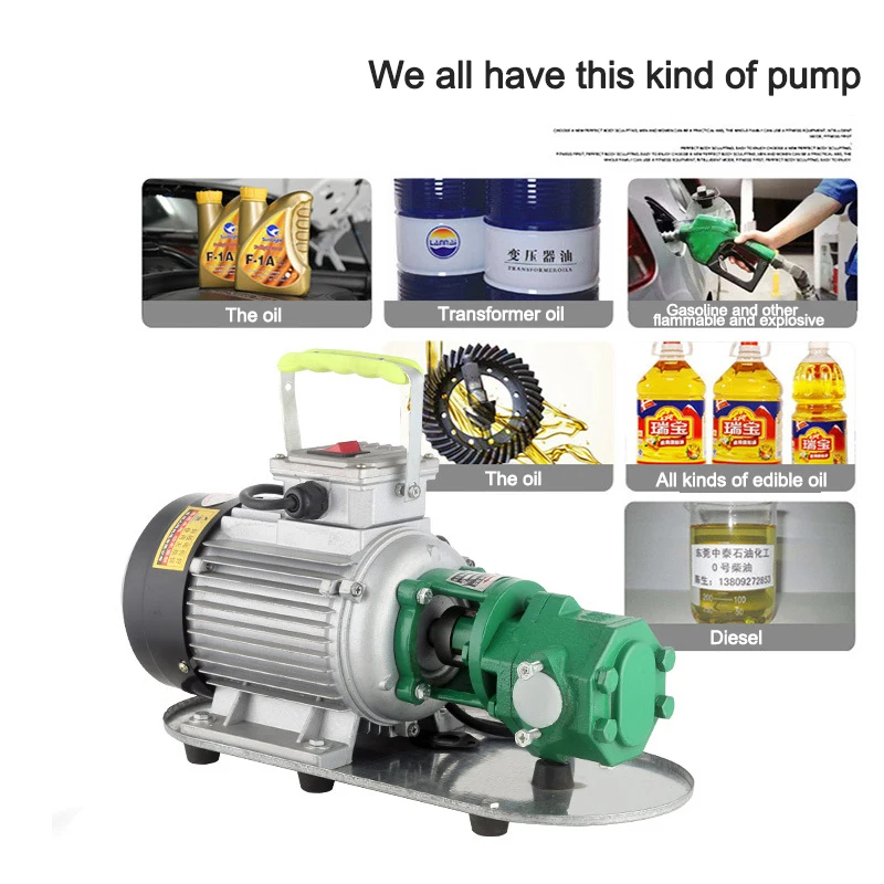 WCB-75 Portable Self-Priming Gear Oil Pump High Temperature Electric Cast Iron Gear 0.75 KW Small High Viscosity Fuel Pump 220 V