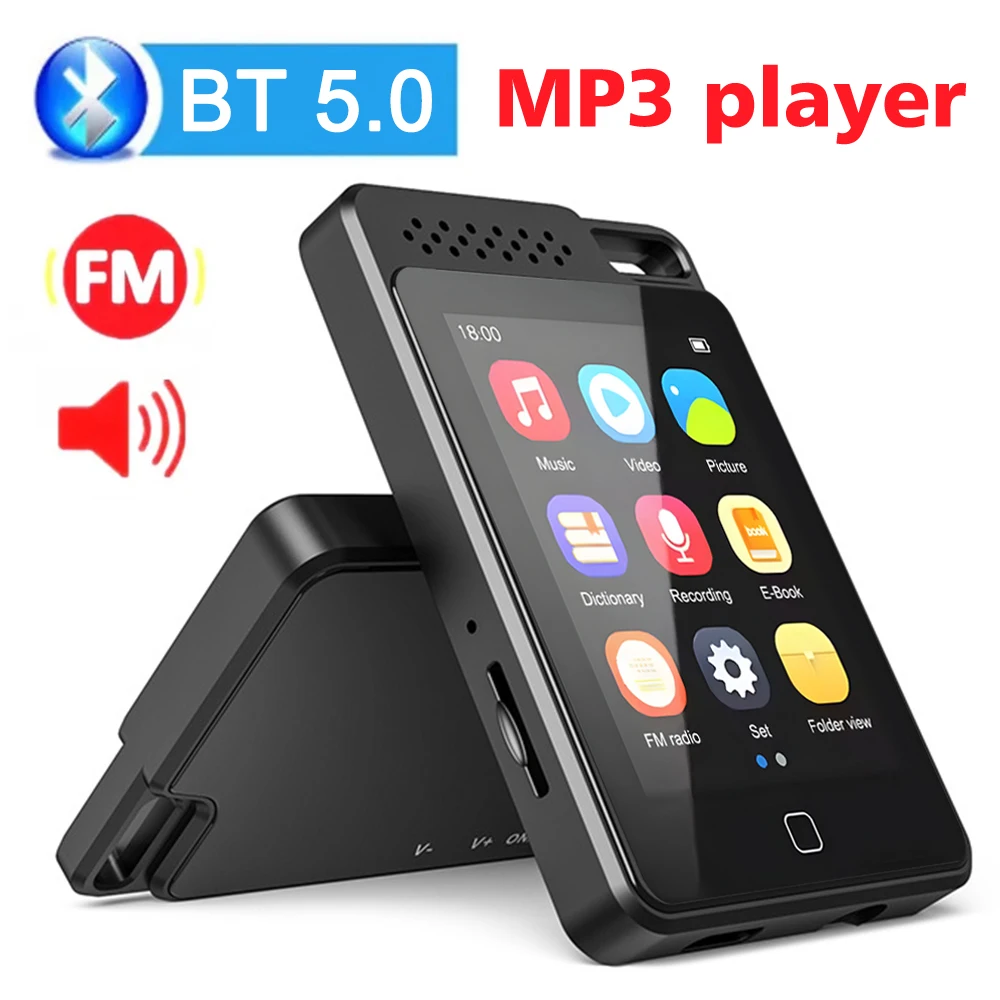 

2.4-inch MP3 Player Portable Walkmen with BT5.0 Audio Player Built-in Speaker HiFi Lossless Music MP3 Player Support E-Book