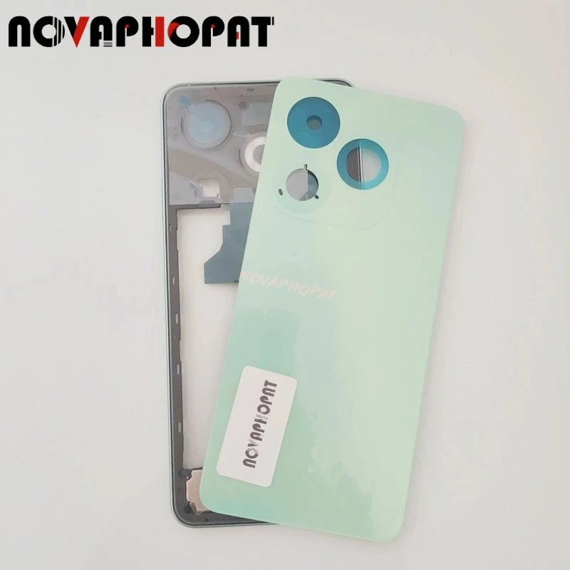 Back Battery Cover Rear Panel Door Housing For Infinix Smart 8 X6525 Middle Frame Case Bezel Plate Side Volume Button