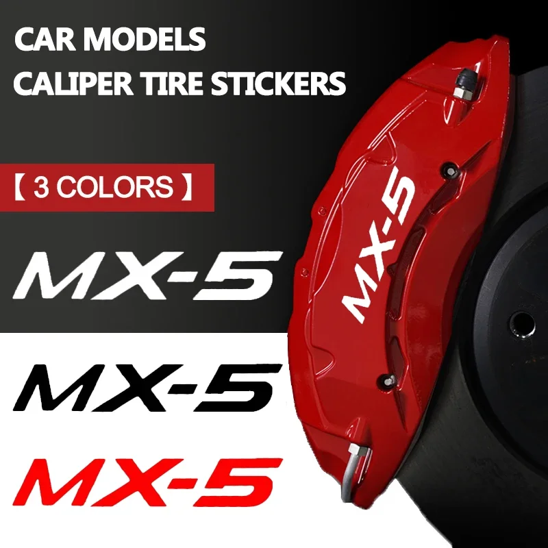 Vehicle Wheel Caliper Cover MX5 Logo Sticker for Mazda MX-5 3 6 SKYACTIV AXELA CX-3 CX-4 CX-6 CX-5 CX7 CX8 CX-9 CX-30 RX7 RX8