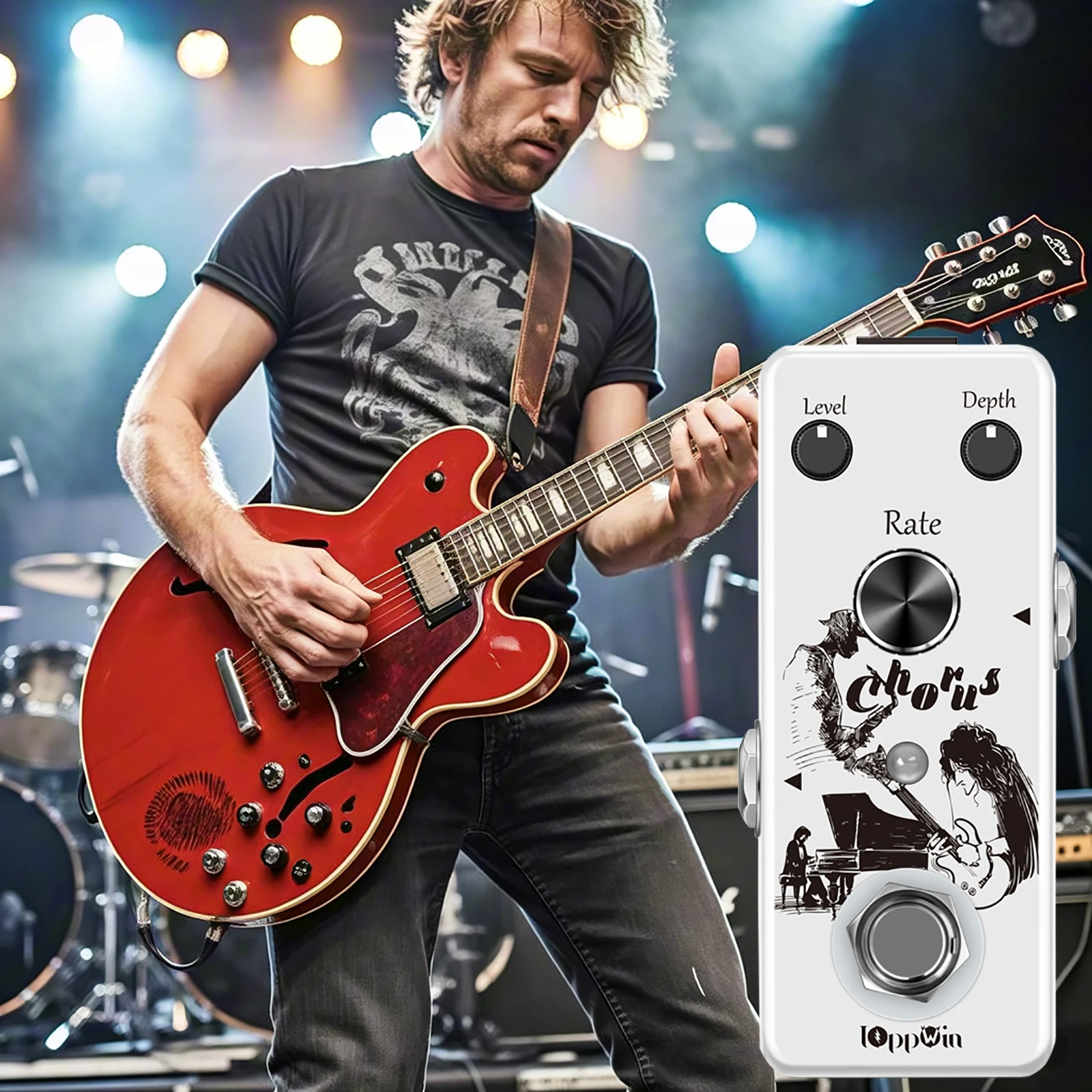 

IOppWin Pure Analog Chorus Pedal - Warm, Clear & Spacey Modulation Effects, Mini Metal Housing, True Bypass, Compact Design