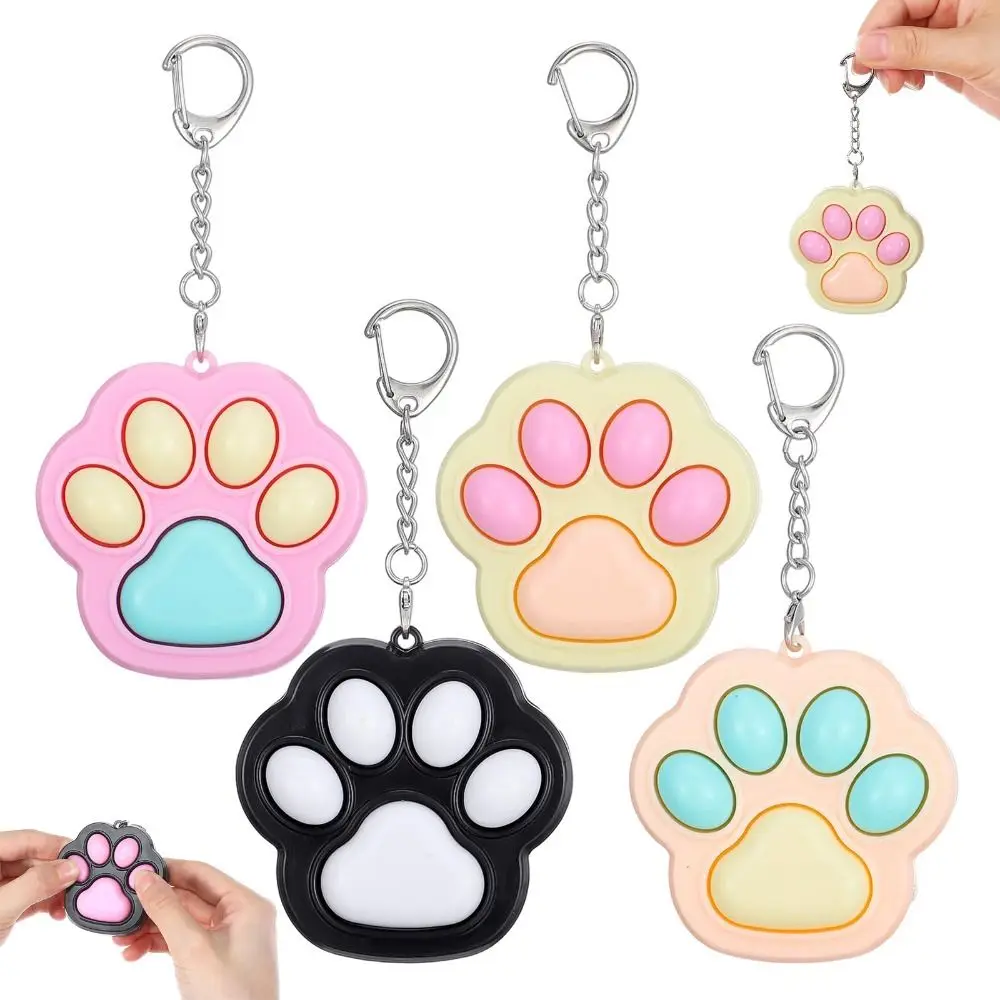 Cute Mini Cat Paw Fidget Toys Clicker Cartoon Kawaii Clicker Fidget Keychain Fidget Keychain Gift Idea