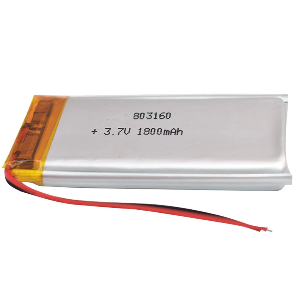 

Rechargeable 3.7V 1800mAh 803160 Lithium Polymer Ion Battery For TABLET CAMERA POWER BANK GPS SMART WATCH ELECTRIC TOYS