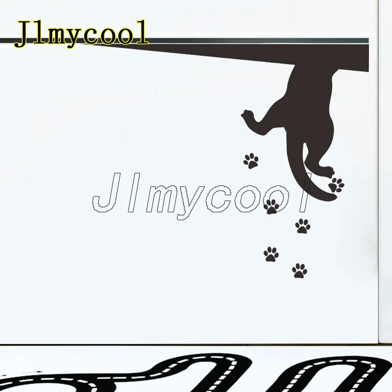 Pegatinas de pared con huellas de escalada de cachorros negros, papel tapiz para ventana de armario y sala de estar, decoración del hogar, pegatina decorativa interesante