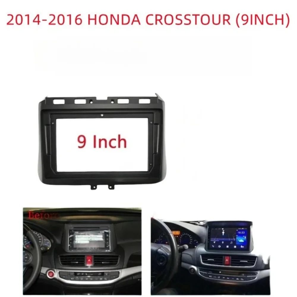

For 2014-2016 HONDA CROSSTOUR 9''Car Dashboard Installation Fascia Panel Frame Durable ABS Secure Fit Car Dashboard Accessories