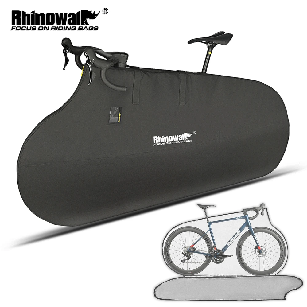 

Сумка для хранения велосипеда Rhinowalk, без снятия колес, для шоссейных велосипедов, до 166 см/65 дюймов, защитная рамка, Портативная сумка для хранения через плечо