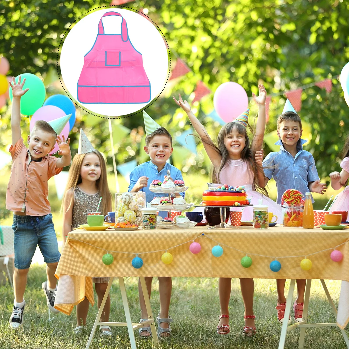 

Children's Painting Apron Smock for Kids Art Drawing Craft Baking Projects Stain Resistant Quick Dry Comfortable Buckle Design