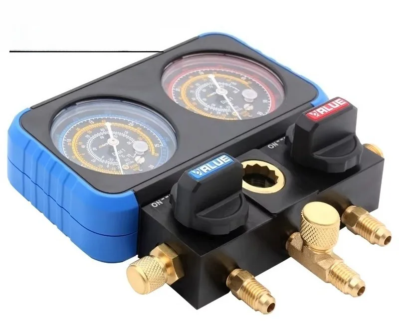Flying over fluoride meter group R22 r410 R134a liquid filling double meter valve
