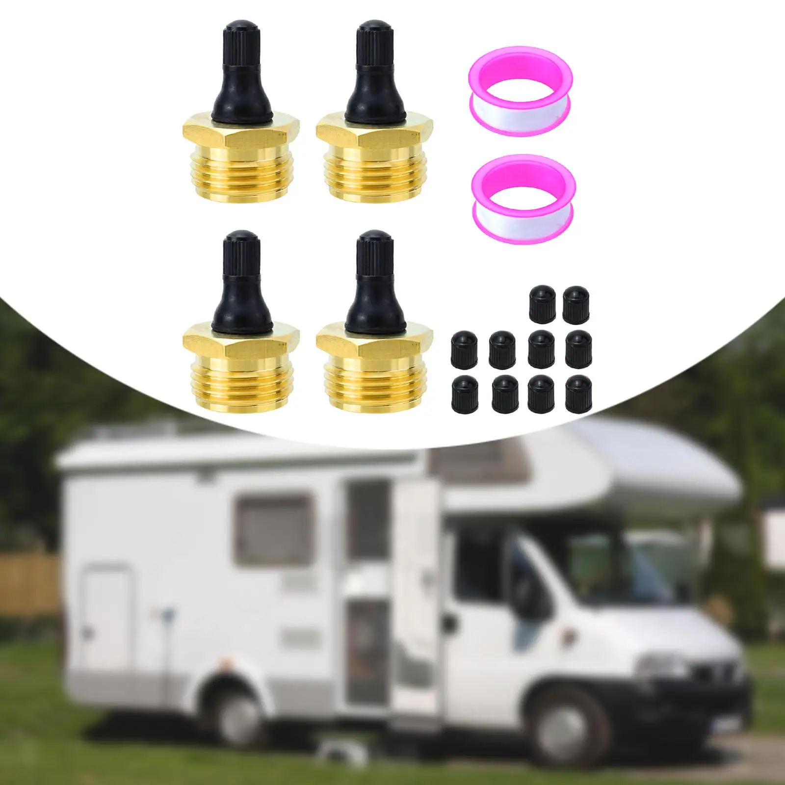 4 قطع من قابس نفخ النحاس RV سهل التركيب لمقطورات السفر والقوارب