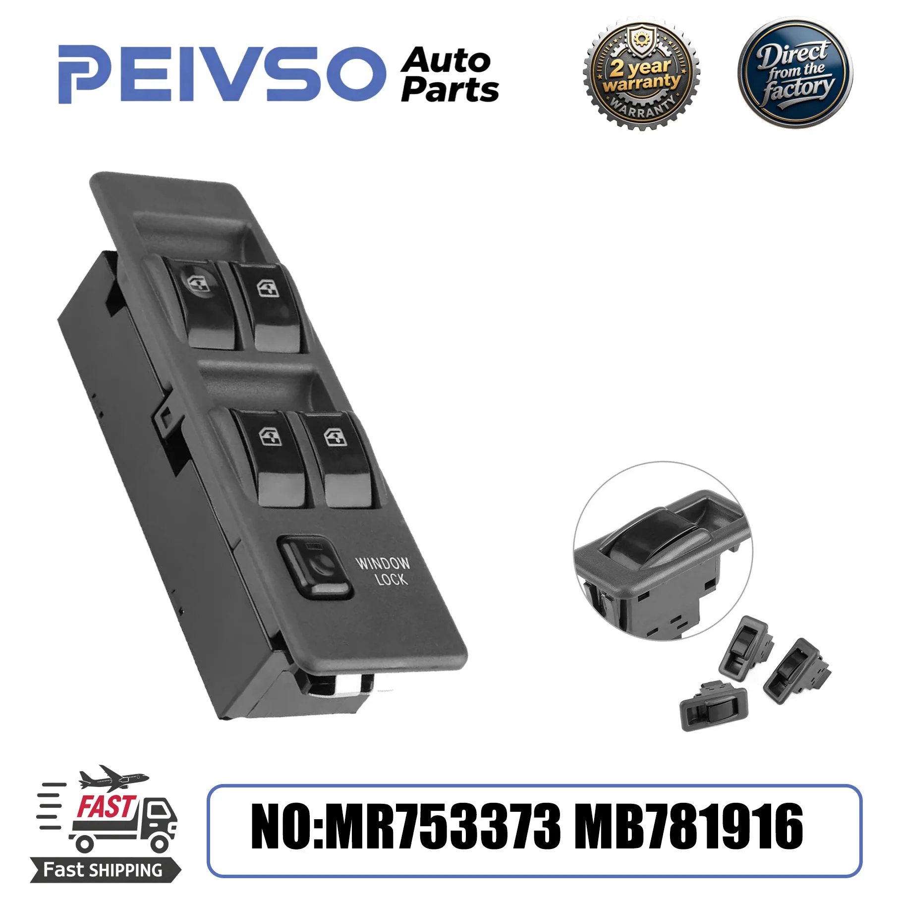 

High-Quality MR753373 MB781916 Power Window Switch/Button Fit For Mitsubshi Montero 1990-2003 PAJERO 1992-2000
