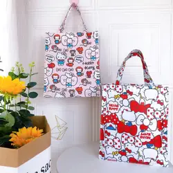 Bolsas de Ombro Anime para Mulheres, Bolsa de Alta Capacidade, Lancheira, Bento Bag, Presente para Meninas, Sanrio, Hello Kitty, Melody, Kulomi, 23x27x12cm