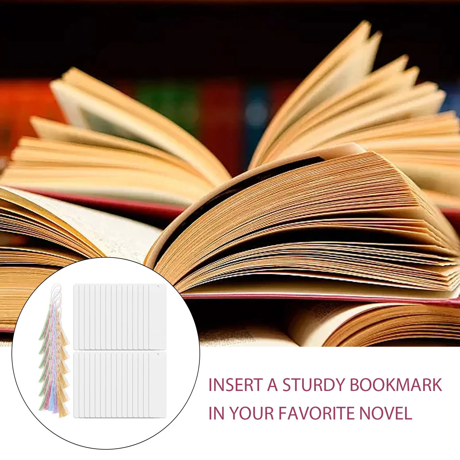 

30 Sets Acrylic Bookmarks Blank DIY Tassels Page Marker Student Supply Teacher Gift Delicate Craft Bookmarks Reader Gifts