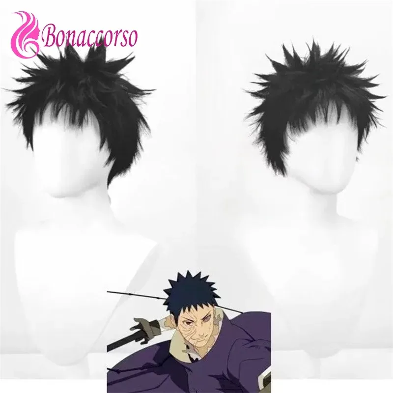 

HOKAGE NINJA Uchiha Obito, парик для косплея, синтетический короткий прямой парик, аниме Coser, термостойкое волокно, парик высокого качества, повседневная вечеринка